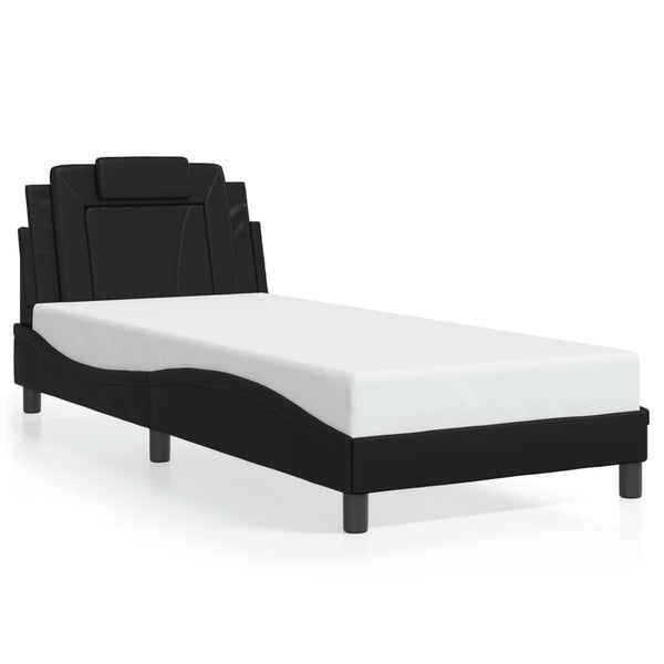 vidaXL "Viana" Bed Frame with LED, No Mattress, Black, 80x200 cm