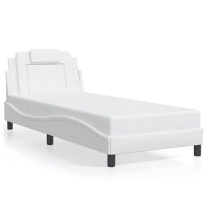 vidaXL "Viana" Bed Frame with LED, Without Mattress, White, 80x200 cm