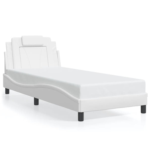 vidaXL "Viana" Bed Frame with LED, Without Mattress, White, 80x200 cm