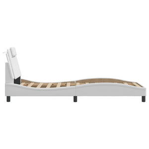 vidaXL "Viana" Bed Frame with LED, Without Mattress, White, 80x200 cm