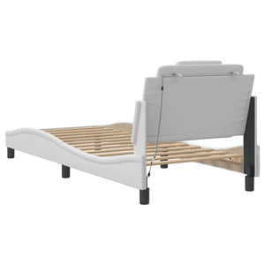 vidaXL "Viana" Bed Frame with LED, Without Mattress, White, 80x200 cm