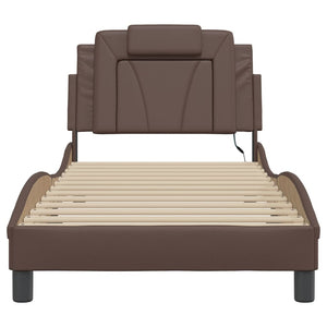 vidaXL "Viana" LED Bed Frame without Mattress Brown 80x200 cm
