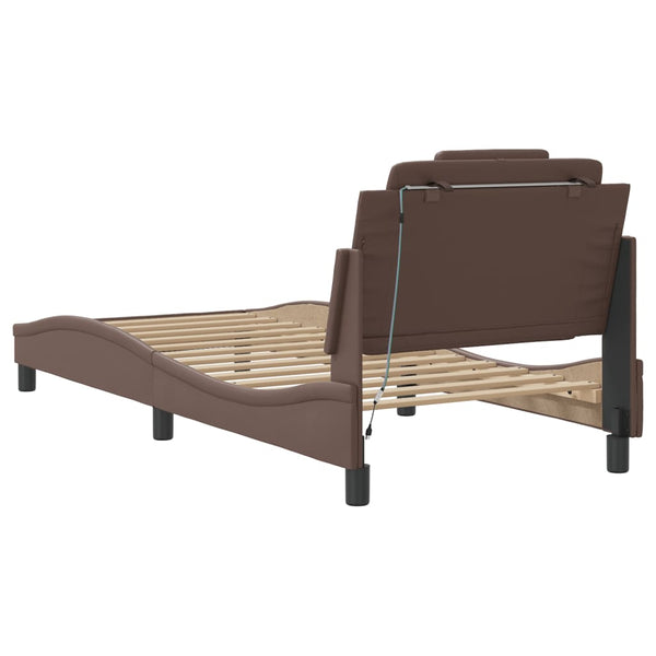vidaXL "Viana" LED Bed Frame without Mattress Brown 80x200 cm