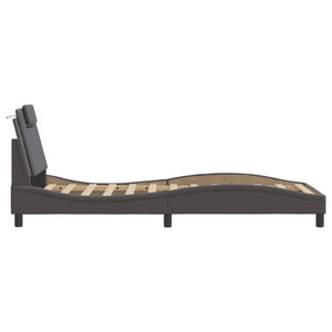 vidaXL "Viana" Bed Frame with LED, No Mattress, Grey, 80x200 cm