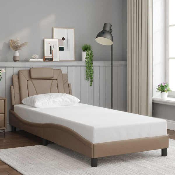vidaXL "Viana" Bed Frame with LED, No Mattress, Cappuccino Brown, 80x200 cm