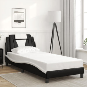vidaXL "Viana" LED Bed Frame without Mattress Black and White 80x200 cm