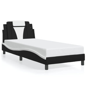 vidaXL "Viana" LED Bed Frame without Mattress Black and White 80x200 cm