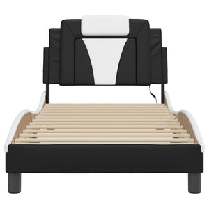 vidaXL "Viana" LED Bed Frame without Mattress Black and White 80x200 cm