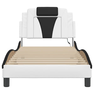 vidaXL "Viana" LED Bed Frame without Mattress White and Black 80x200 cm