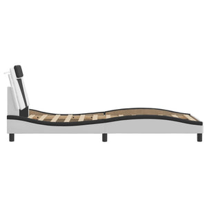 vidaXL "Viana" LED Bed Frame without Mattress White and Black 80x200 cm