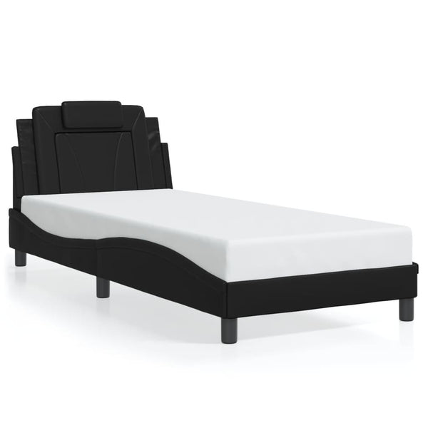 vidaXL Bed Frame "Viana" with LED without Mattress Black 90x190 cm