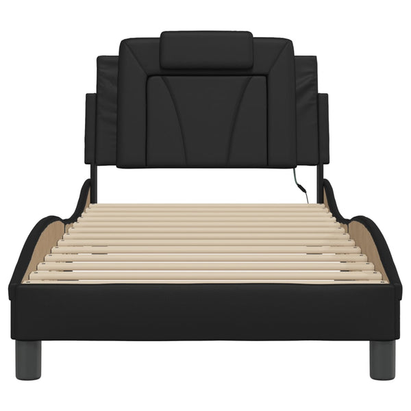 vidaXL Bed Frame "Viana" with LED without Mattress Black 90x190 cm