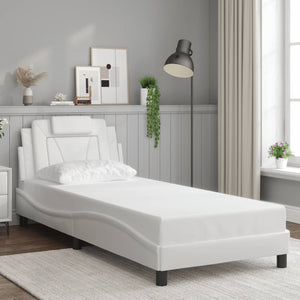 vidaXL "Viana" LED Bed Frame without Mattress White 90x190 cm