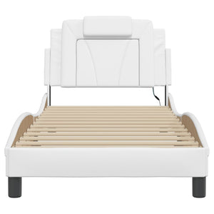 vidaXL "Viana" LED Bed Frame without Mattress White 90x190 cm