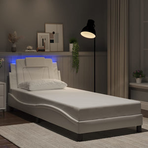 vidaXL "Viana" LED Bed Frame without Mattress White 90x190 cm