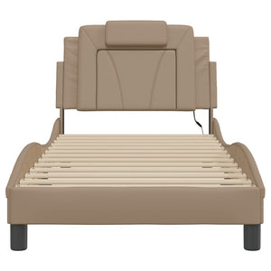 vidaXL "Viana" LED Bed Frame without Mattress Cappuccino Brown 90x190 cm