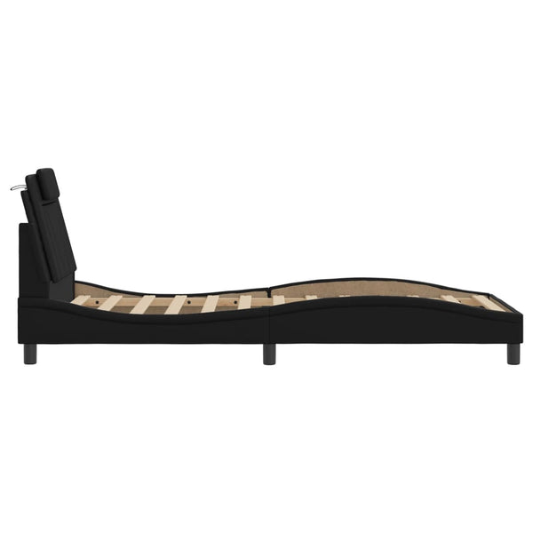 vidaXL Bed Frame "Viana" with LED without Mattress Black 90x200 cm