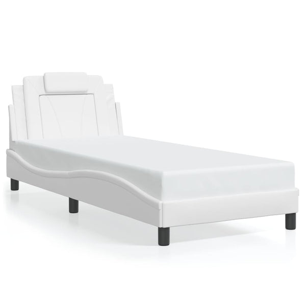 vidaXL Bed Frame "Viana" with LED, without mattress, White 90x200 cm