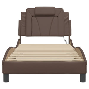 vidaXL Bed Frame "Viana" with LED, without Mattress, Brown 90x200 cm