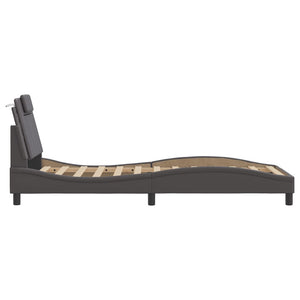 vidaXL "Viana" Bed Frame with LED, Without Mattress, Grey, 90x200 cm