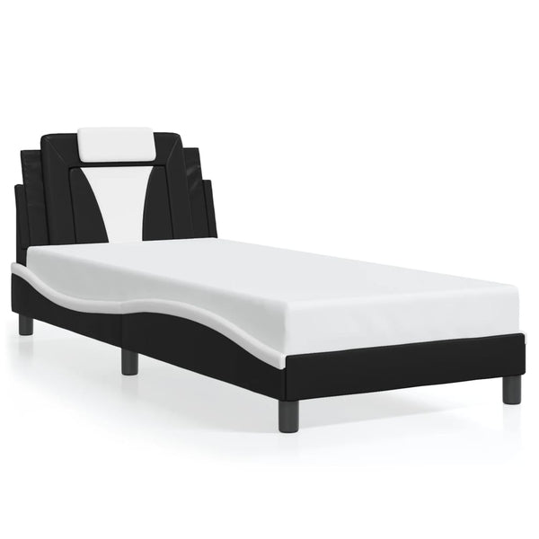 vidaXL "Viana" LED Bed Frame without Mattress Black and White 90x200 cm