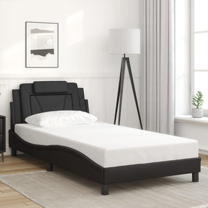 vidaXL "Viana" Bed Frame with LED, No Mattress, Black 100x200 cm
