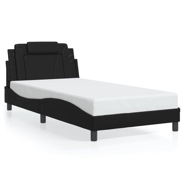 vidaXL "Viana" Bed Frame with LED, No Mattress, Black 100x200 cm