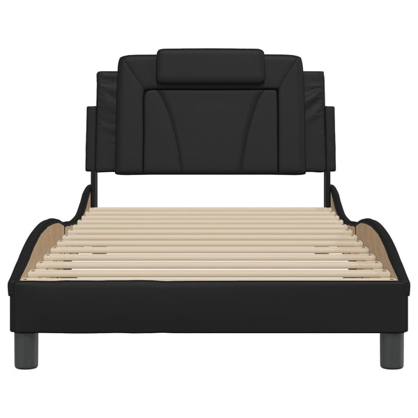 vidaXL "Viana" Bed Frame with LED, No Mattress, Black 100x200 cm