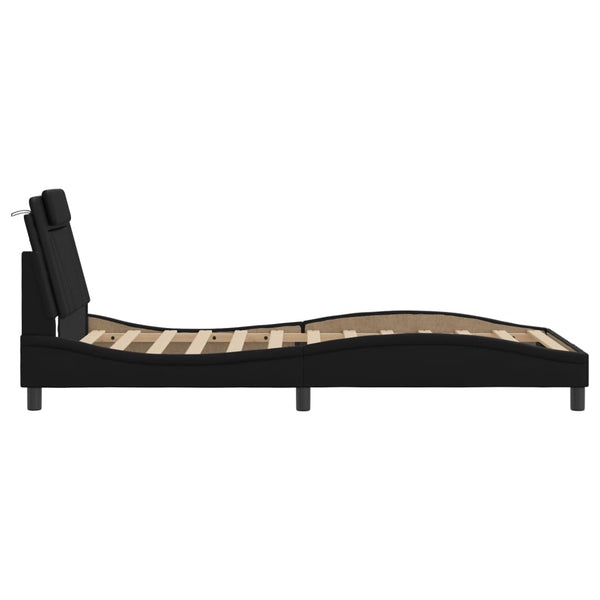 vidaXL "Viana" Bed Frame with LED, No Mattress, Black 100x200 cm