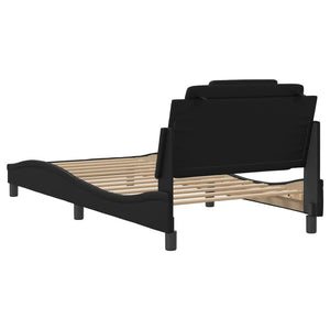 vidaXL "Viana" Bed Frame with LED, No Mattress, Black 100x200 cm