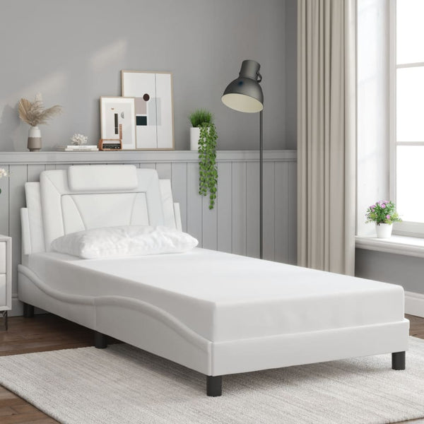 Bettgestell Viana 100x200 cm mit LED, Weiß