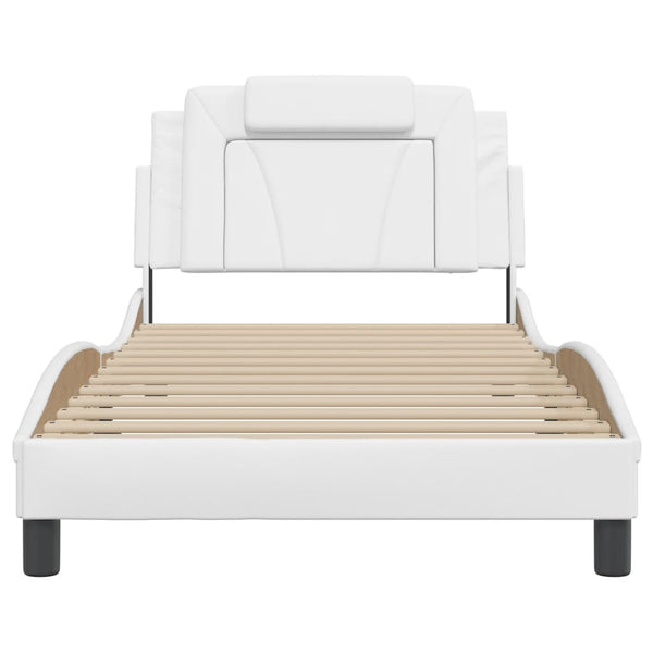 Bettgestell Viana 100x200 cm mit LED, Weiß
