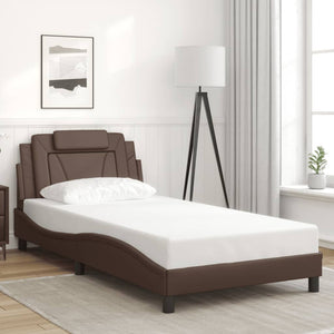 Bettgestell Viana Braun 100x200 cm mit LED
