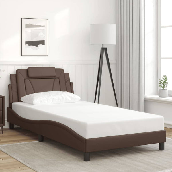 Bettgestell Viana Braun 100x200 cm mit LED