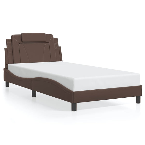 Bettgestell Viana Braun 100x200 cm mit LED