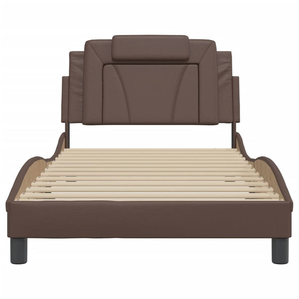 Bettgestell Viana Braun 100x200 cm mit LED