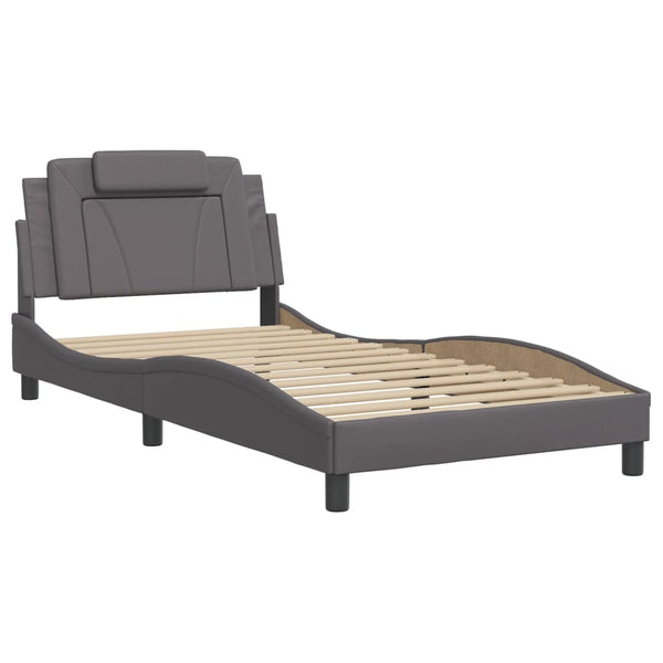 Bettgestell Viana Grau 100x200 cm mit LED