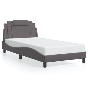 Bettgestell Viana Grau 100x200 cm mit LED