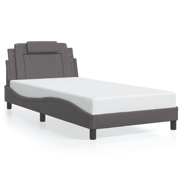 Bettgestell Viana Grau 100x200 cm mit LED