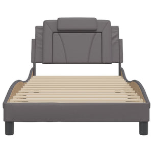Bettgestell Viana Grau 100x200 cm mit LED
