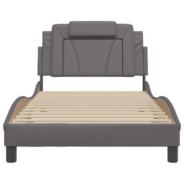 Bettgestell Viana Grau 100x200 cm mit LED
