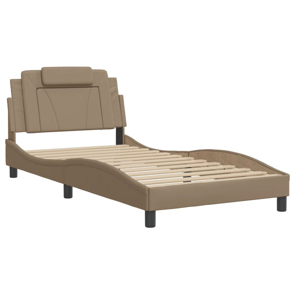 Bettgestell Viana 100x200 cm Cappuccino-Braun mit LED