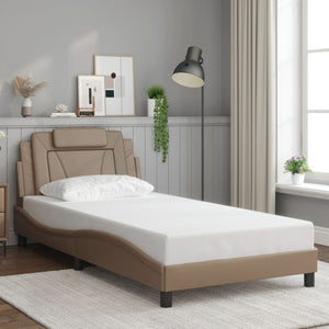 Bettgestell Viana 100x200 cm Cappuccino-Braun mit LED