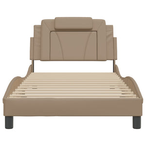 Bettgestell Viana 100x200 cm Cappuccino-Braun mit LED