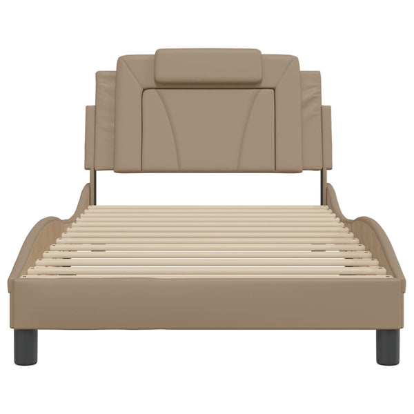 Bettgestell Viana 100x200 cm Cappuccino-Braun mit LED