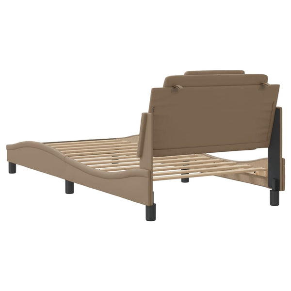 Bettgestell Viana 100x200 cm Cappuccino-Braun mit LED