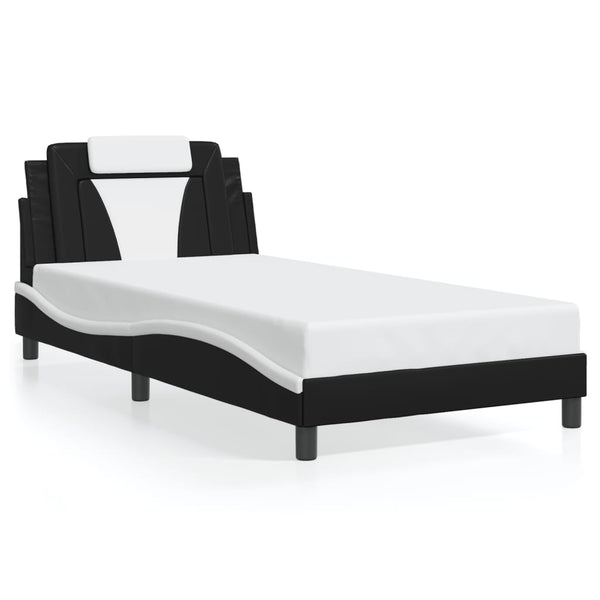 Bettgestell Viana 100x200 cm mit LED Schwarz/Weiß