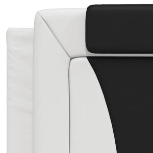 Bettgestell Viana 100x200 cm mit LED, Weiß/Schwarz