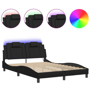 Bettgestell Viana mit LED Schwarz 120x200 cm