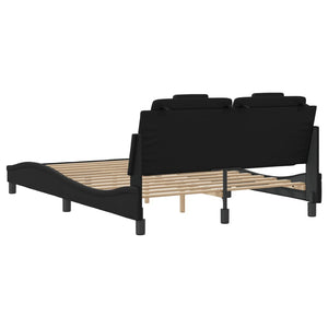 Bettgestell Viana mit LED Schwarz 120x200 cm